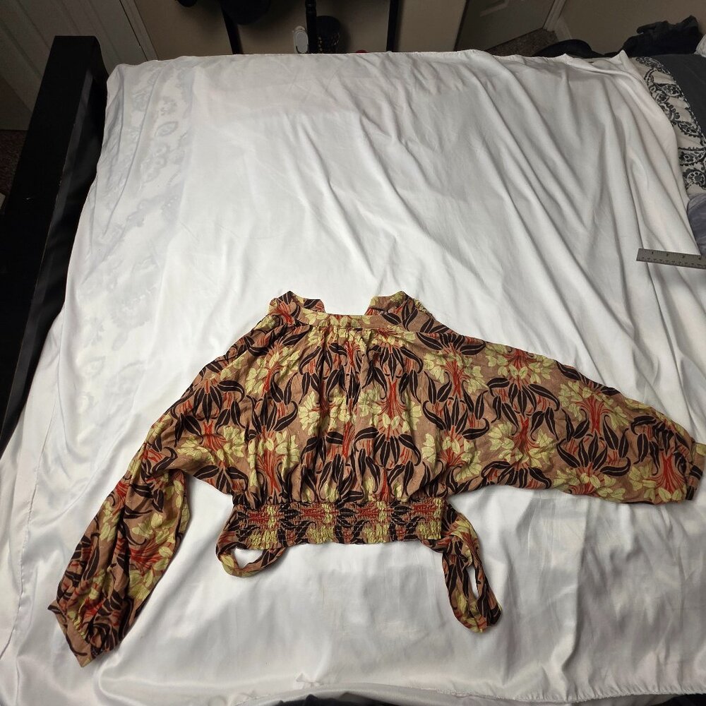 Haute Hippie Atelier Floral Wrap Crop Blouse